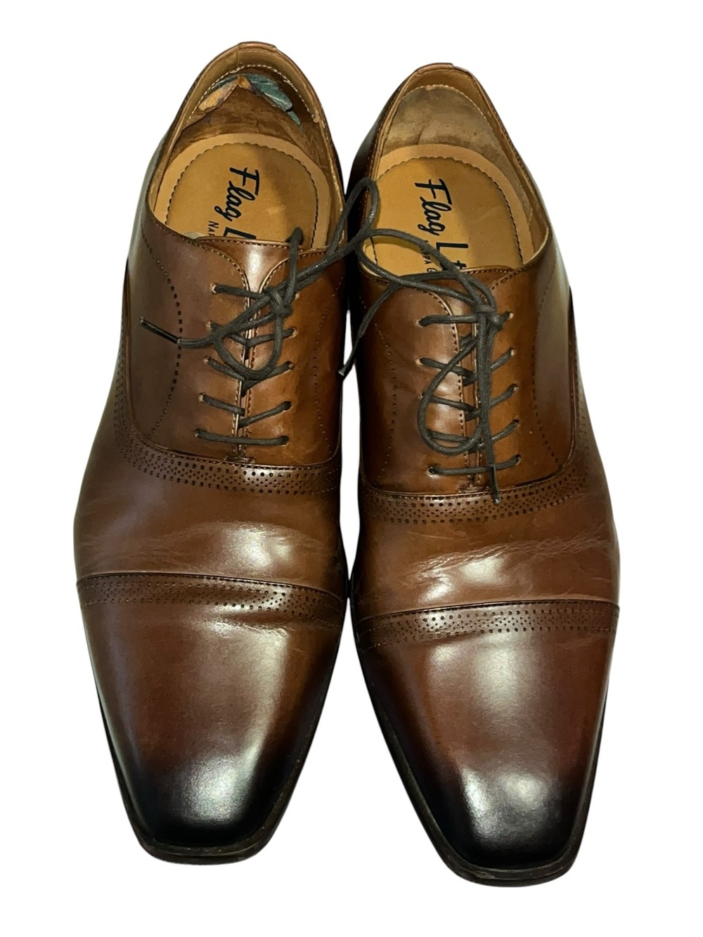 Flag Ltd. Men’s Tan Cap-Toe Derby Oxfords